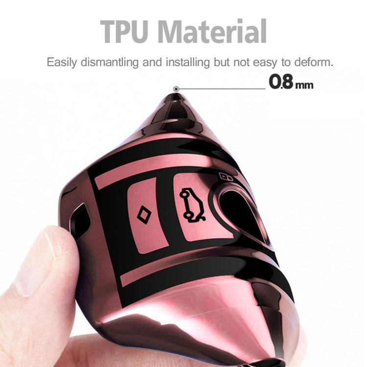 TPU One-piece Electroplating Opening Full Coverage Car Key Case with Key Ring for TOYOTA YARIS L ...