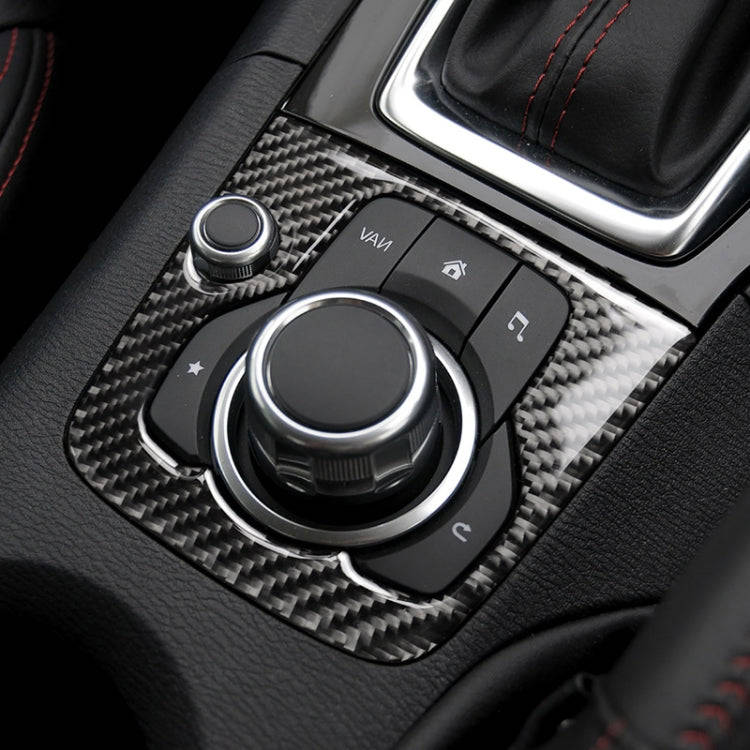 Car Carbon Fiber Right Drive Multimedia Frame A Decorative Sticker for Mazda Axela 2013-2016, Rig...