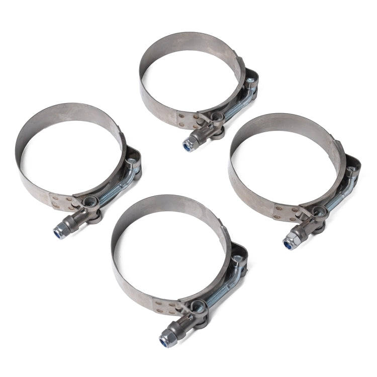 4 PCS Stainless Steel T-Bolt Hose Clamps Pipe Clip Fuel Line Clip, Size: 57-65mm, Size: 57-65mm