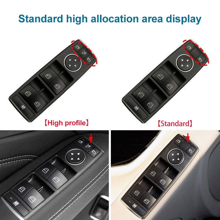 Car Window Glass Lift Switch for Mercedes-Benz W166, Left Driving High Configuration Version, Hig...