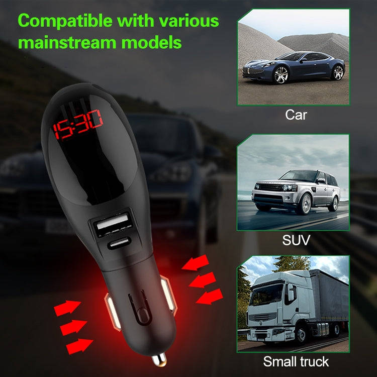 Multifunctional Formaldehyde Removal Air Purifier QC3.0 Car Phone Charger Display Screen