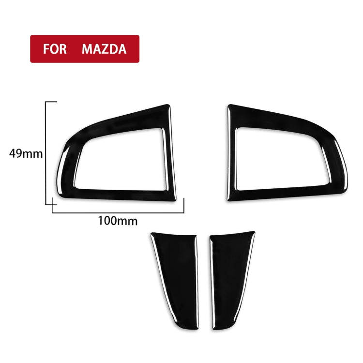 For Mazda 3 Axela 2010-2013 4 in 1 Car Steering Wheel Decorative Sticker, Left and Right Drive Un...