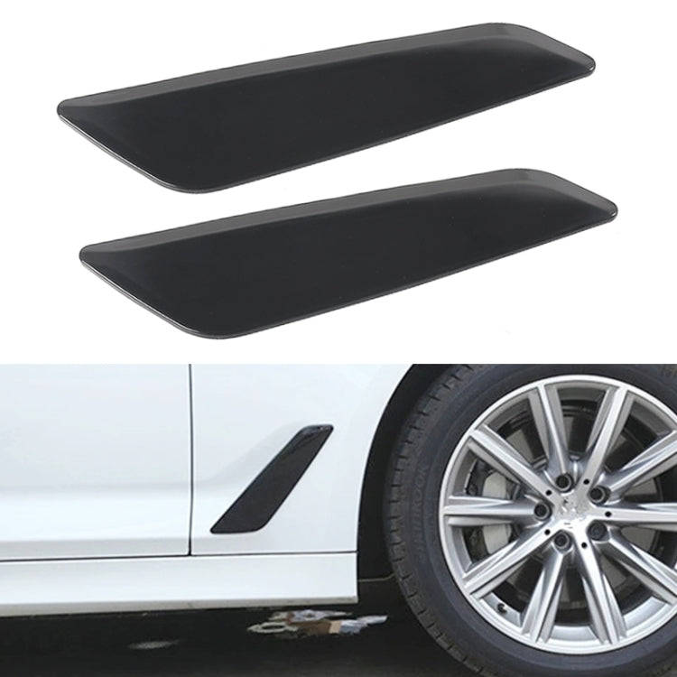 Car ABS Fender Decorative Sticker for BMW 5 Series 525Li 530Li, Bright Black, Bright Black