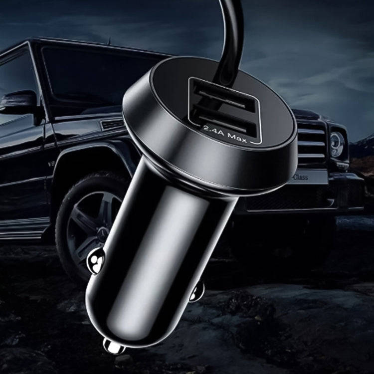 Universal Car 3 in 1 Quick Charger Dual Port USB Charger Power Outlet Adapter, Cable Length: 55cm...