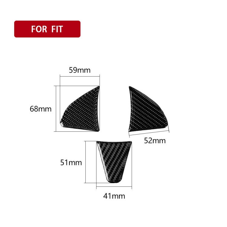 3 in 1 Car Carbon Fiber Steering Wheel Button Decorative Sticker for Honda Fit, Left and Right Dr...