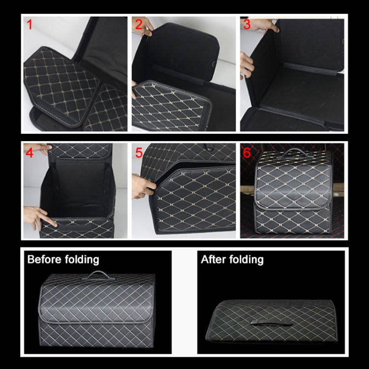 Car Trunk Foldable Storage Box, Checkered Middle Size: 40 x 32 x 30cm, Checkered 40 x 32 x 30cm (...