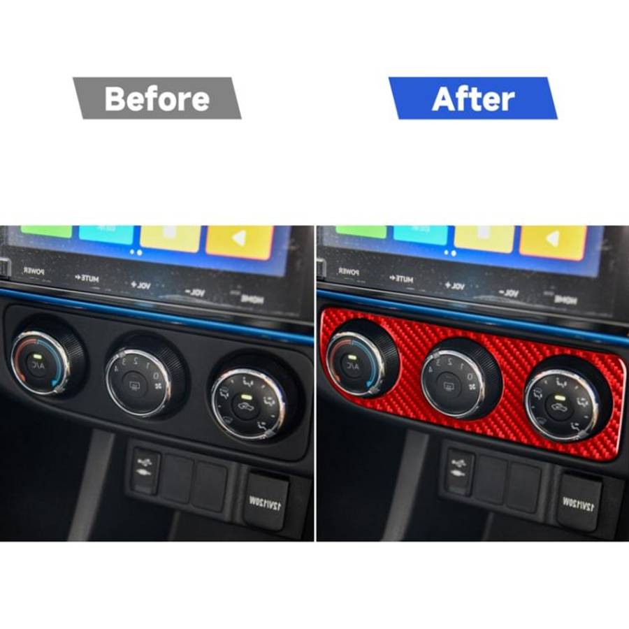 Carbon Fiber Car Air Conditioner Switch Panel B Decorative Sticker for Toyota Corolla 2014-2018,R...