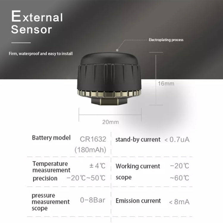 USB TPMS Tire Pressure Monitoring System Android with External Sensor for Car Radio DVD Player, w...