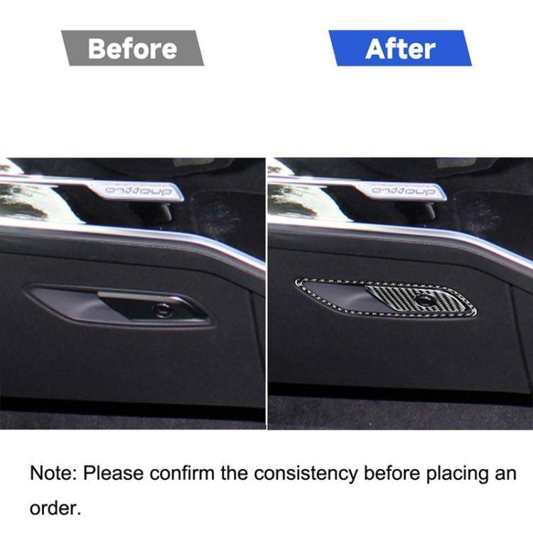 Car Carbon Fiber Front Passenger Seat Storage Box Switch Decorative Sticker for Audi A6L / A7 201...
