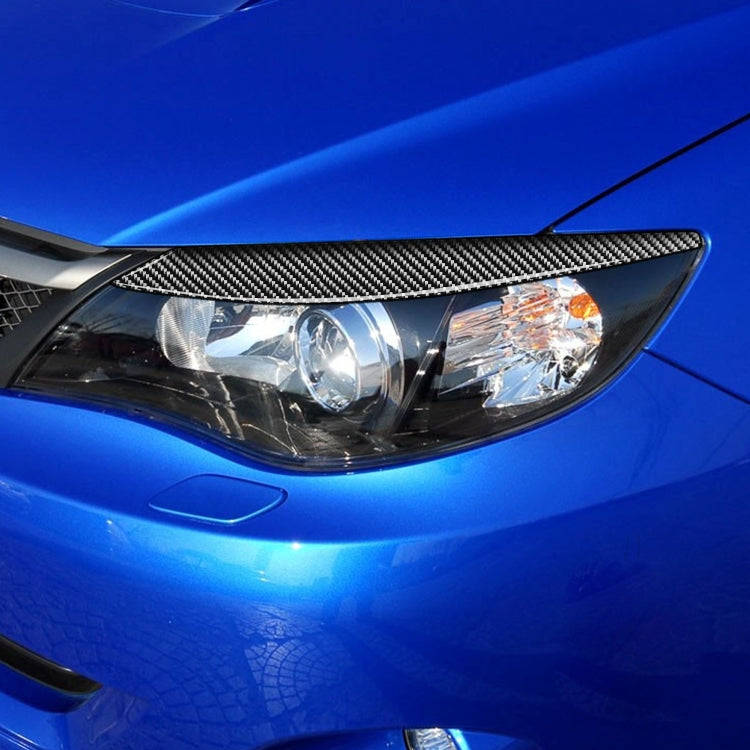 2 PCS / Set Carbon Fiber Car Lamp Eyebrow Decorative Sticker for Subaru Impreza/WRX 10th Generati...