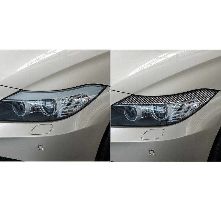 2 PCS / Set Carbon Fiber Car Lamp Eyebrow Decorative Sticker for BMW Z4 / E89 2009-2015, Drop Glu...