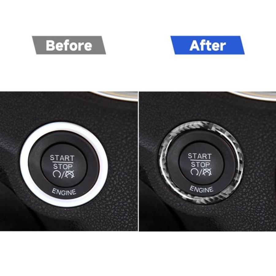 Carbon Fiber Car Ignition Switch Outside Decorative Sticker for Dodge Challenger 2015 to Now, Lef...