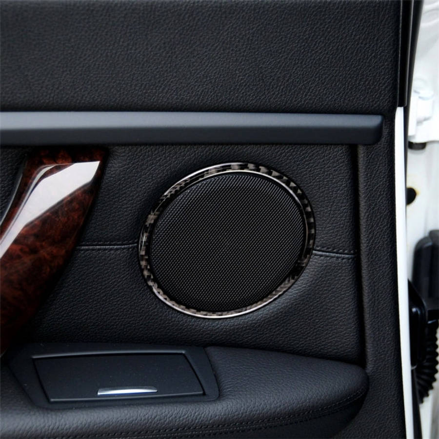 Carbon Fiber Car Horn Circle Decorative Sticker for BMW E90 / E84 / 320i / 325i, Horn Circle