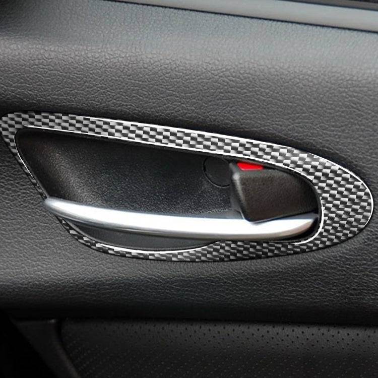 2 PCS Car Carbon Fiber Door Handle Decorative Sticker for Mazda RX8 2004-2008, Left and Right Dri...