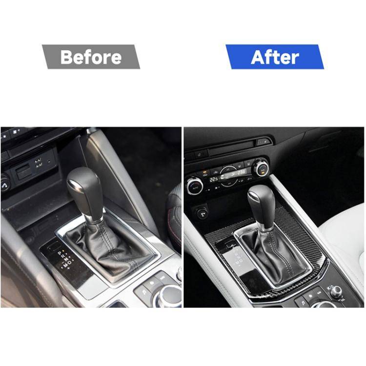 Car Carbon Fiber Gear Panel Decorative Sticker for Mazda CX-5 2017-2018, Left Drive, Gear Panel, ...