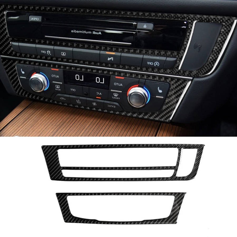 Car Carbon Fiber Air Conditioning CD Panel Decorative Sticker for Audi A6 S6 C7 A7 S7 4G8 2012-20...