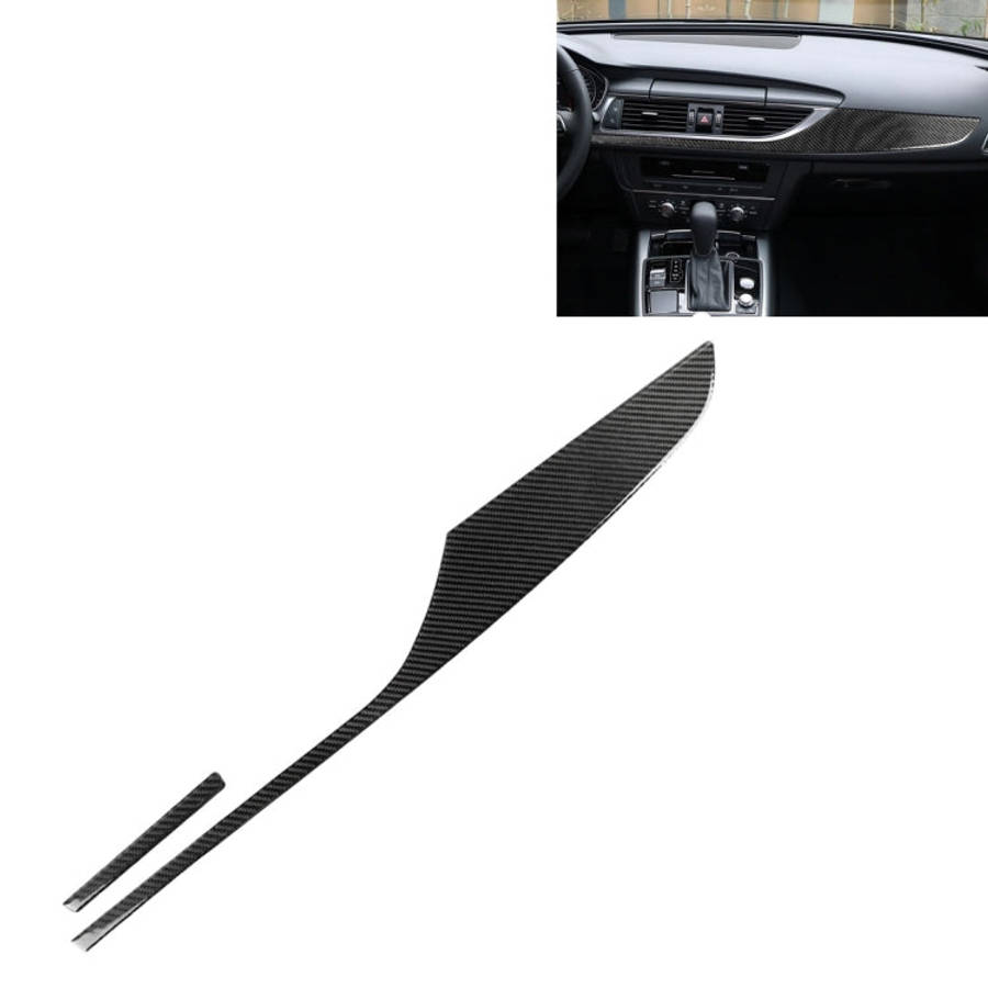 Car Carbon Fiber Dashboard Decorative Strip for Audi A6 S6 C7 A7 S7 4G8 2012-2018, Left Drive, Da...