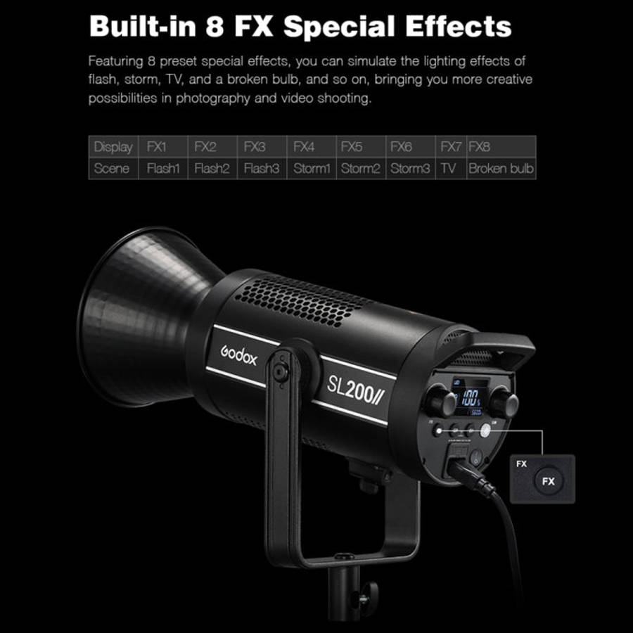 Godox SL200II 200W 5600K Daylight-balanced LED Light Studio Continuous Photo Video Light, SL200II