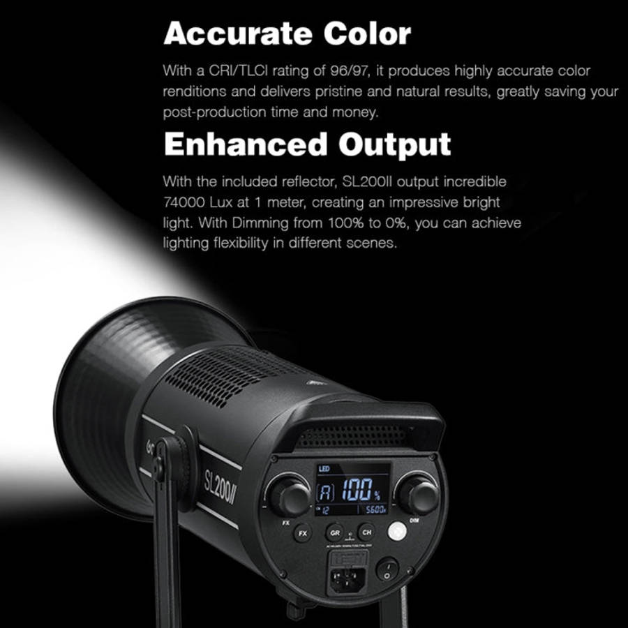 Godox SL200II 200W 5600K Daylight-balanced LED Light Studio Continuous Photo Video Light, SL200II