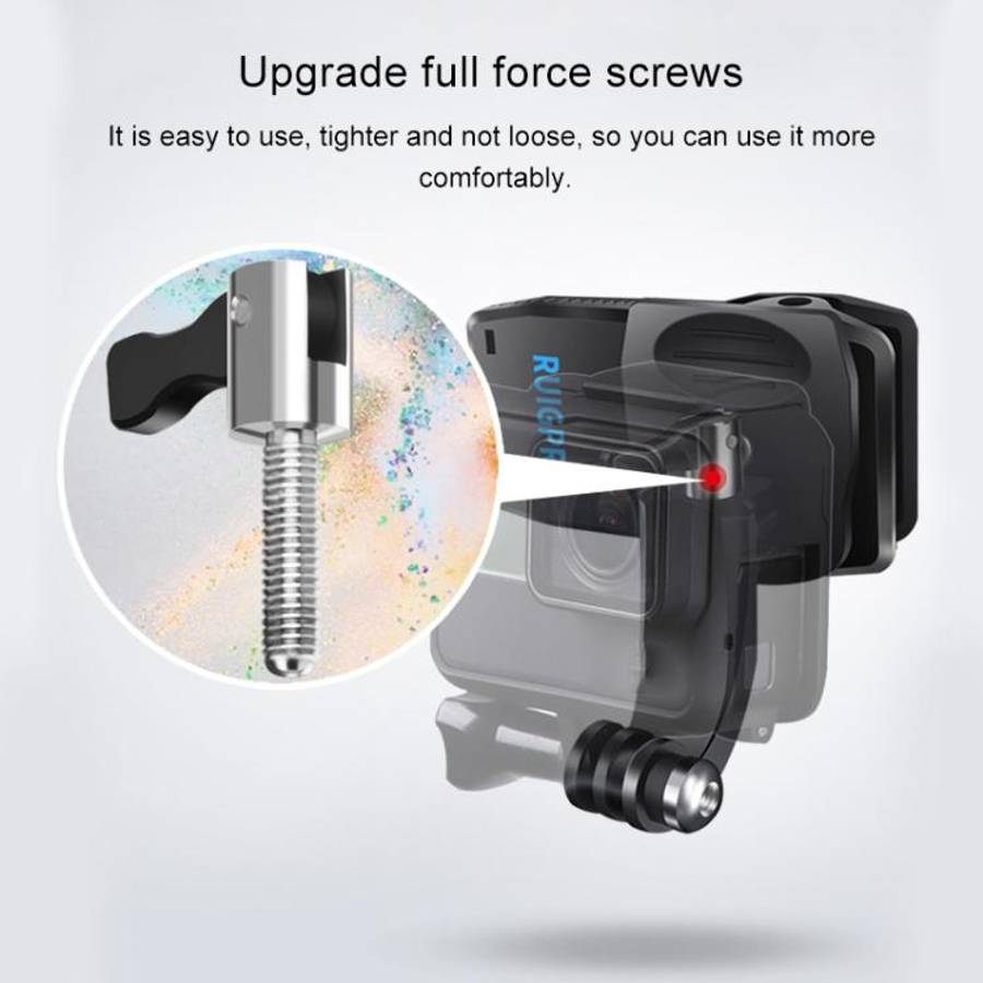 RUIGPRO 360 Degree Rotation J-Type Backpack Rec-Mounts Clip Clamp Mount with Screw for GoPro HERO...
