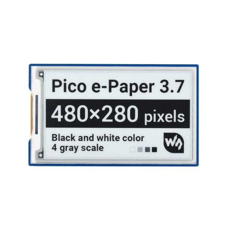 Waveshare 3.7 inch 480x280 Pixel E-Paper E-Ink Display Module for Raspberry Pi Pico, 4 Grayscale,...