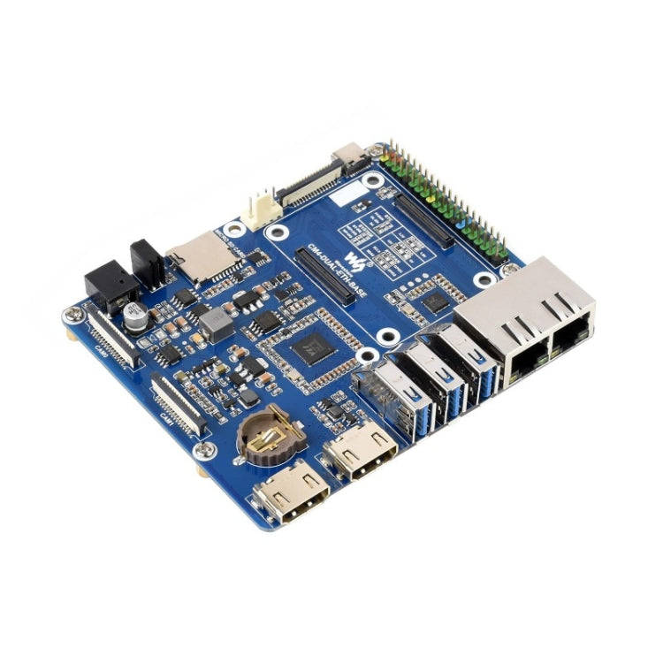 Waveshare Compute Module Dual Gigabit Ethernet Base Board for Raspberry Pi CM4, For Raspberry Pi CM4