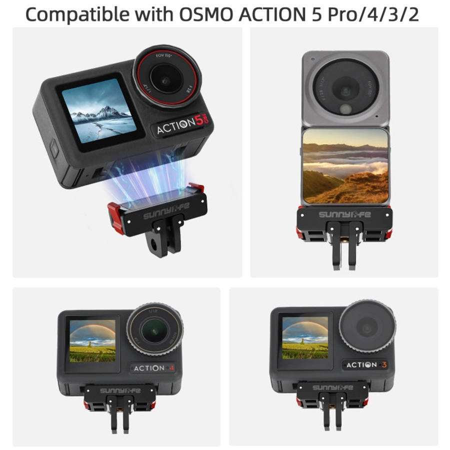 For DJI Osmo Action 5 Pro / 4 / 3 Sunnylife Foldable Magnetic Quick Release Mount Action Camera S...