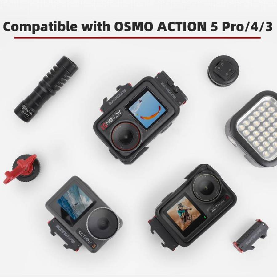 For DJI Osmo Action 5 Pro / 4 / 3 Sunnylife Magnetic Quick-Release Cold Shoe Adapter Action Camer...