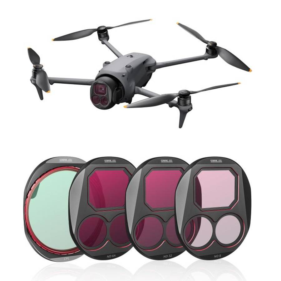 For DJI Mavic 4 Pro STARTRC 4 in 1 CPL ND8 ND32 ND64 Lens Filter Kit, CPL ND8 ND32 ND64