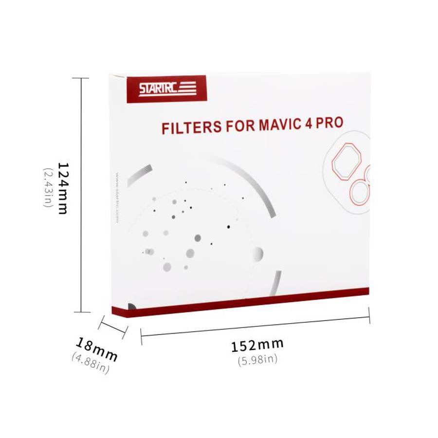 For DJI Mavic 4 Pro STARTRC 4 in 1 CPL ND8 ND32 ND64 Lens Filter Kit, CPL ND8 ND32 ND64