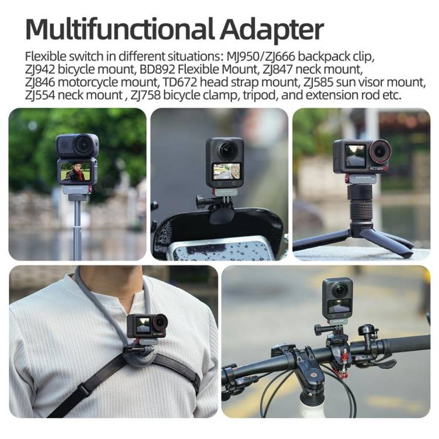 Sunnylife Metal Magnetic Quick Release Adapter Mount Foldable Cam Stand 1/4 Adapter For DJI Osmo ...