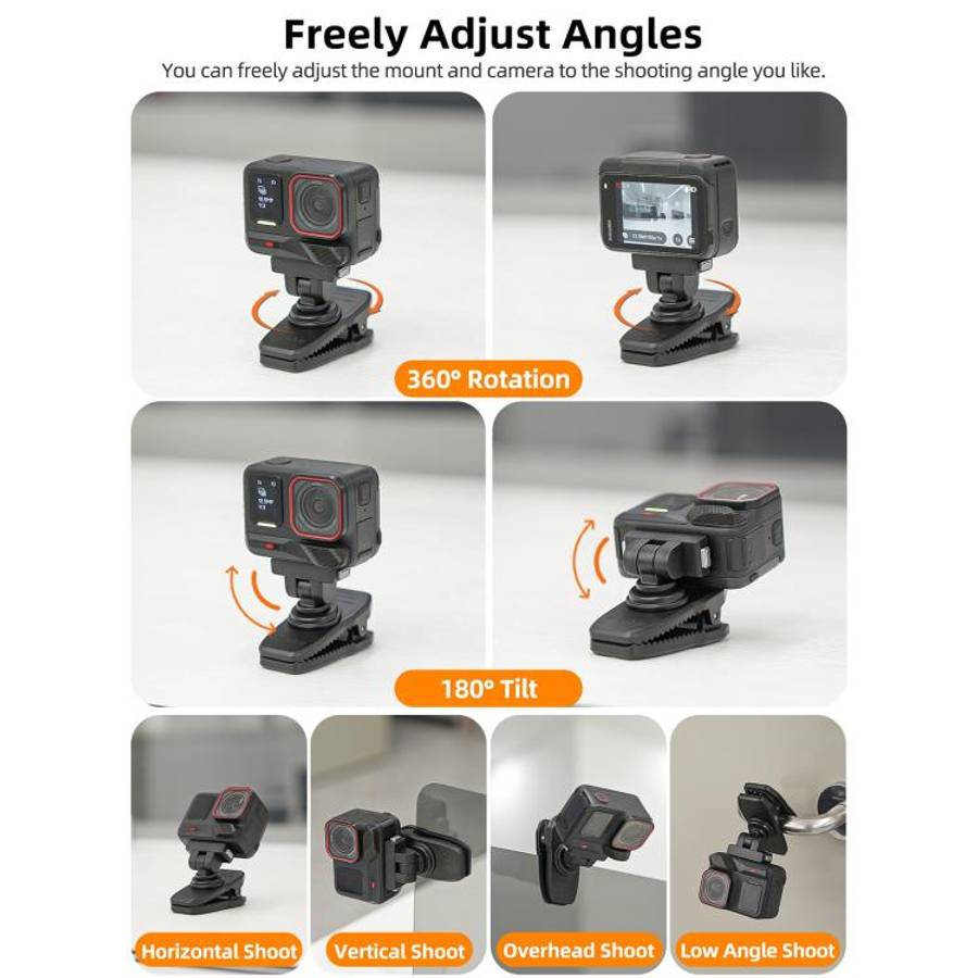 Sunnylife Magnetic Quick-Release Backpack Clip Action Camera Clamp Vertical-Horizontal Mount for ...
