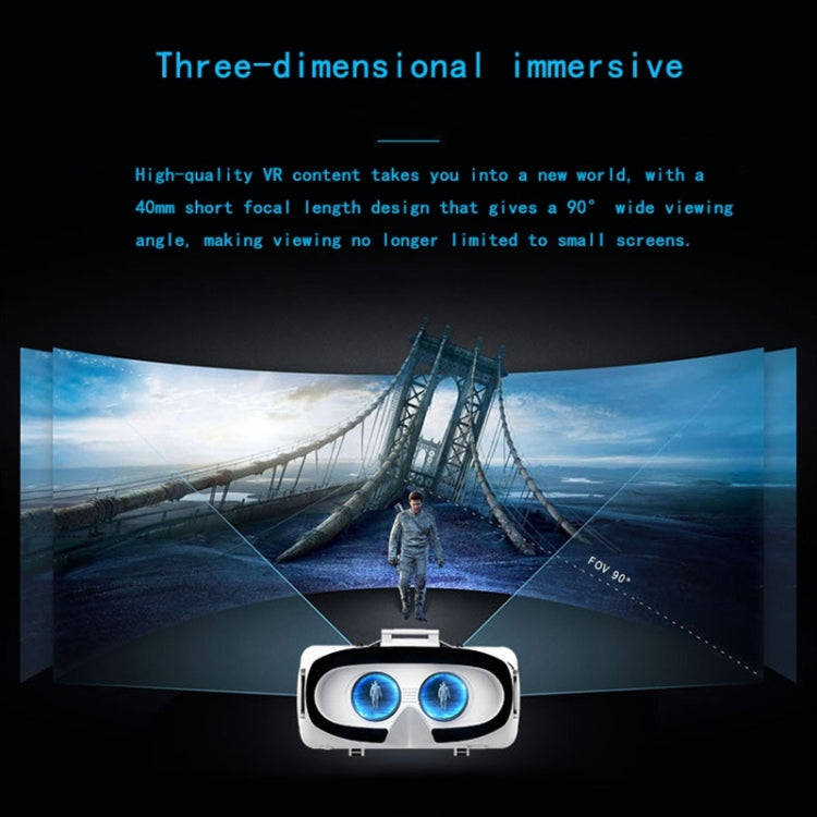 VR SHINECON G06EB Virtual Reality 3D Video Glasses Suitable for 4.7 inch - 6.1 inch Smartphone wi...