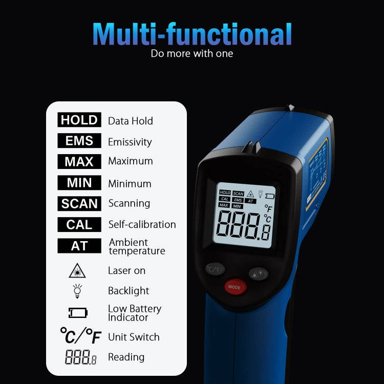 BENETECH GM321 Digital Non-Contact Infrared Thermometer, Battery Not Included, GM321