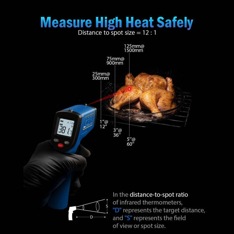 BENETECH GM321 Digital Non-Contact Infrared Thermometer, Battery Not Included, GM321