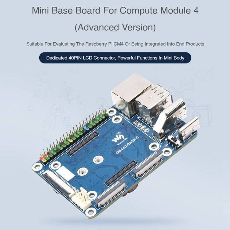 Waveshare Mini Base Board Designed for Raspberry Pi Compute Module 4, 23228