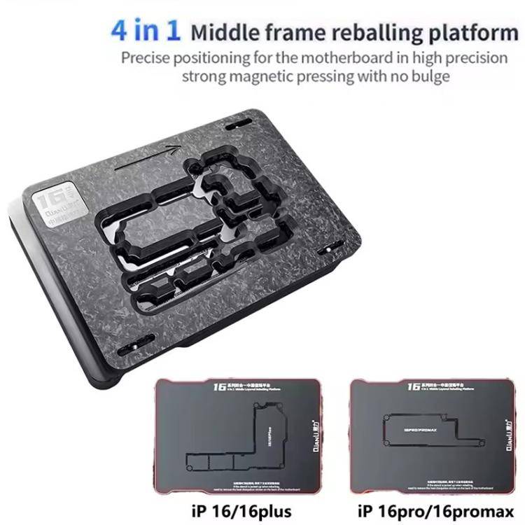Qianli 4 in 1 Magnetic Middle Layer BGA Reballing Platform for iPhone 16 Series, Qianli for iPhon...