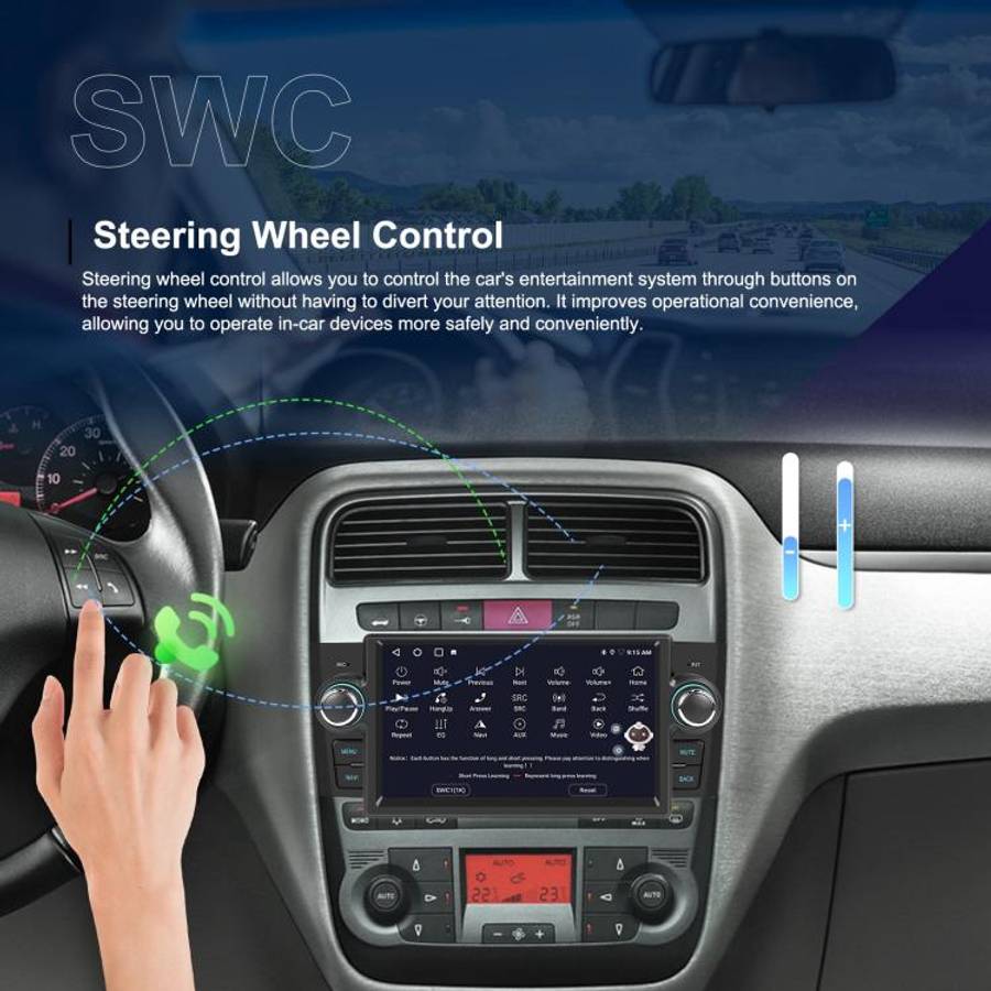 For Fiat Punto 2005-2009 Android 15 7 inch 2G+64G Car Central Control Audio Video Navigation, Sta...