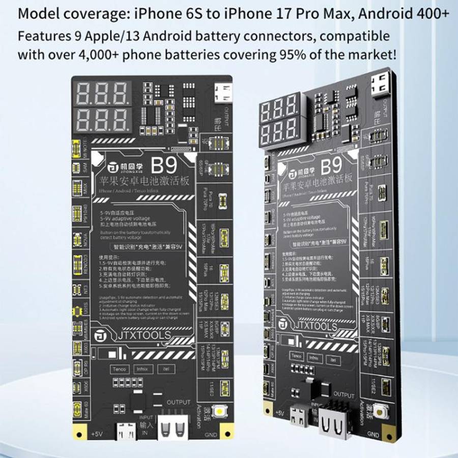 JTX B9 5-9V Battery Charging Activation Board for iPhone 6S-17 Pro Max (without 16e) & Android, J...