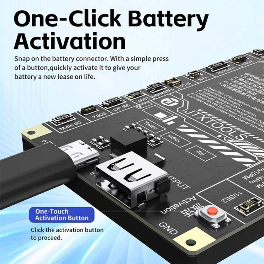 JTX B9 5-9V Battery Charging Activation Board for iPhone 6S-17 Pro Max (without 16e) & Android, J...