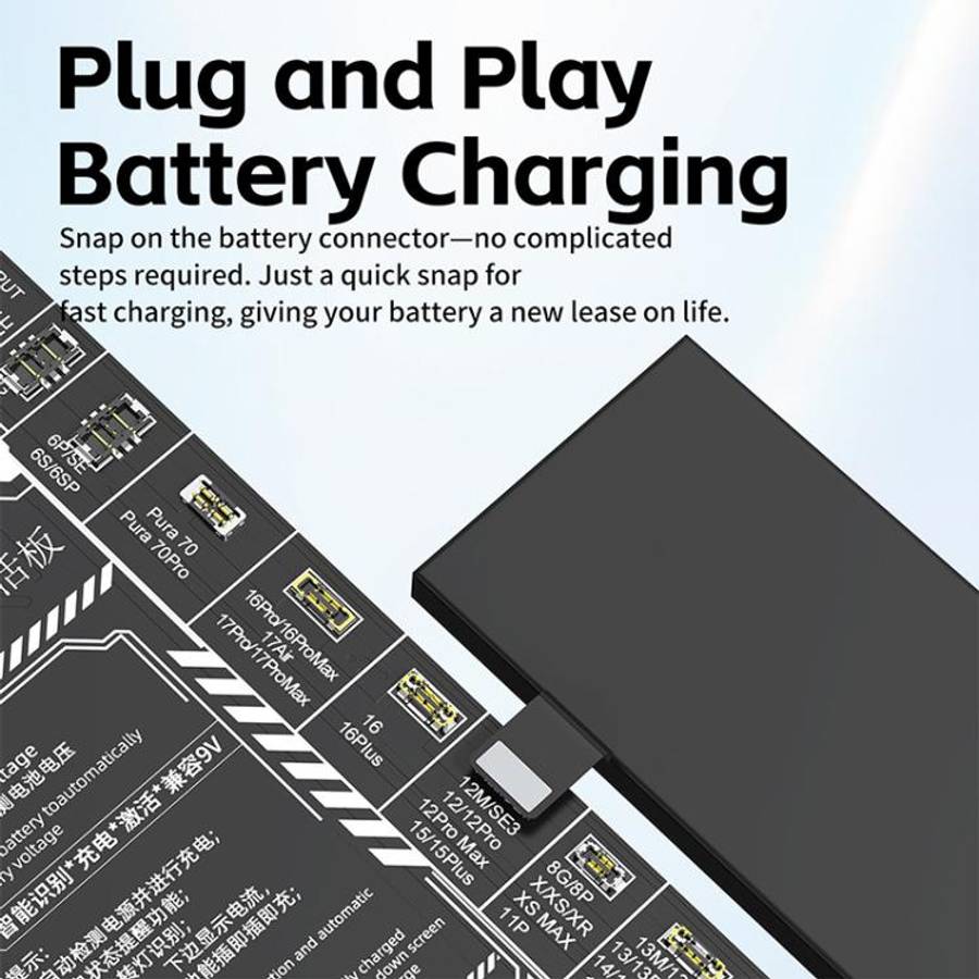 JTX B9 5-9V Battery Charging Activation Board for iPhone 6S-17 Pro Max (without 16e) & Android, J...