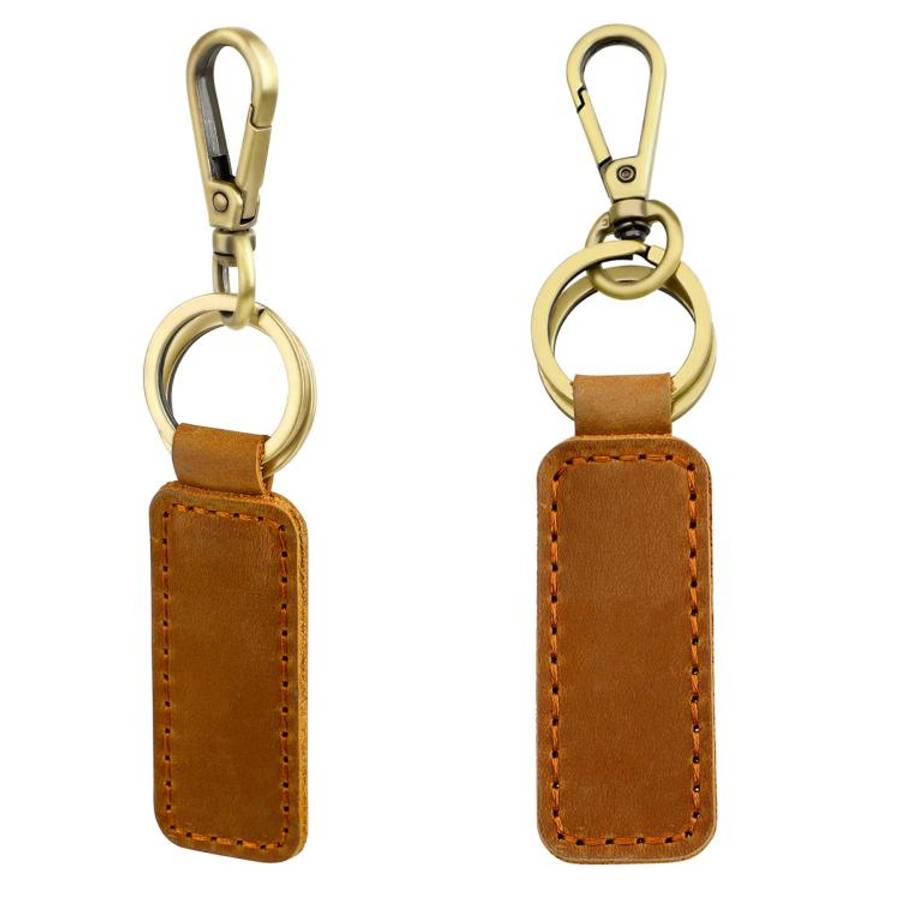 Retro Crazy Horse Genuine Leather Car Key Chain