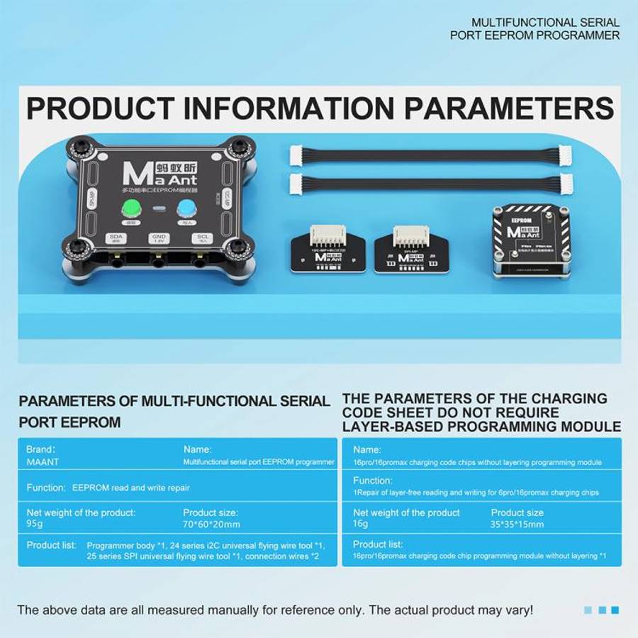 MaAnt E1 Multifunctional Serial Port EEPROM Programmer, Only Programmer, 16 Pro/16 Pro Max IC Mod...