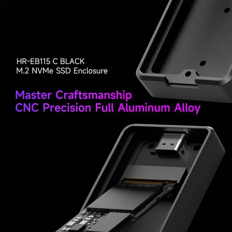 THERMALRIGHT HR-EB115 M.2 NVMe SSD Enclosure with Type-C to Type-C Cable, EB115 C-C Cable