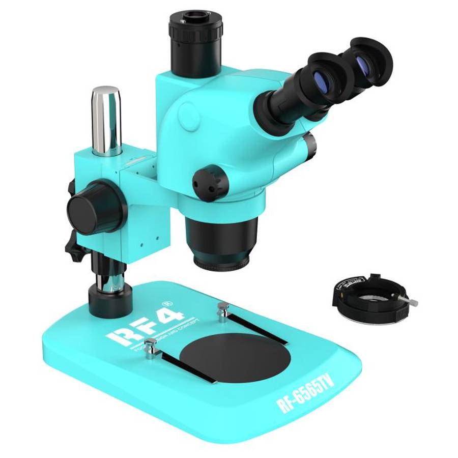 RF4 RF-6565TV 6.5-65X Synchronous Zoom Trinocular Stereo Microscope, RF-6565TV