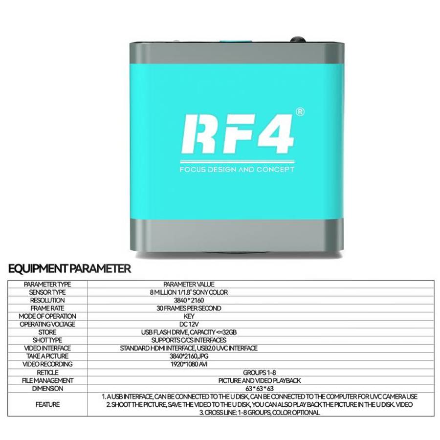 RF4 RF-4KC7 Large-Field 4K HD High-Resolution Adjustable Camera for Trinocular Stereo Microscope,...