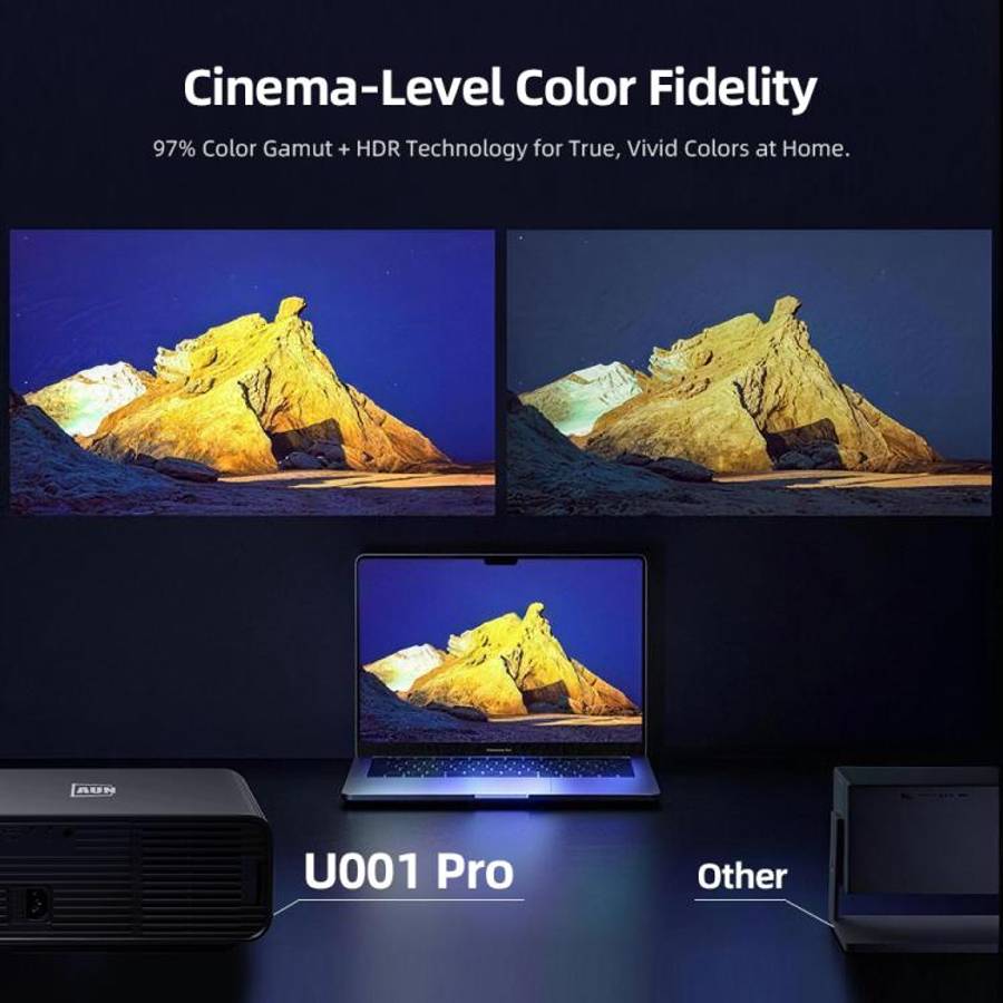 AUN U001 Pro 1080P 2050ANSI For Google TV Android 14 OS Smart Projector, EU Plug, US Plug, UK Plu...