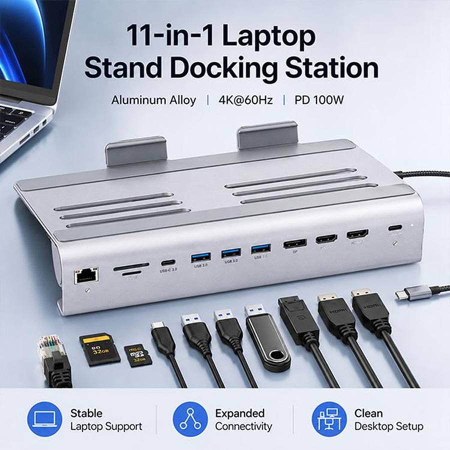 BYL-2601 Multifunctional 11-in-1 Laptop Stand Docking Station