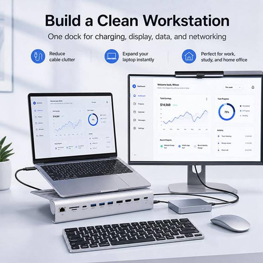 BYL-2601 Multifunctional 11-in-1 Laptop Stand Docking Station