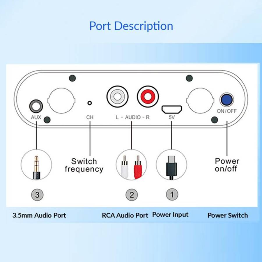AU680 Audio Transmission Adapter Wireless Speaker Transmitter and Receiver Kit, EU Plug, US Plug,...